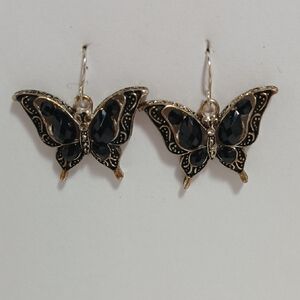 Elegant Black Butterfly Earrings